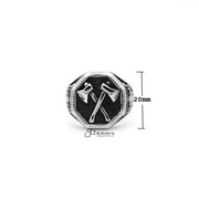 Stainless Steel Ax Hexagon Shape Casting Men's Rings by Glitters