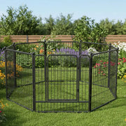 Pet Fence 8 Panels 80 x 80cm Dog Playpen Pet Enclosure SILVER MIX by dealonline.co.nz