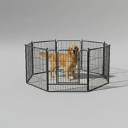 dealonline.co.nz dealonlinenz Pet Fence 8 Panels 80 x 80cm Dog Playpen Pet Enclosure SILVER MIX Foldable 8 Panel Pet Fence 80x80cm Playpen