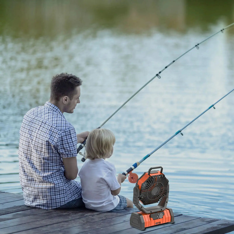 Outdoor Camping Fan with Power Bank and LED Light - Portable 3-Speed Fan by Mead's Supply & Equipment Outfitters limited
