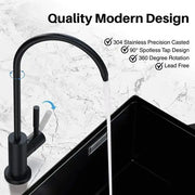 Hydrate Filters 304 Stainless Steel Filter Tap - 1/4" Under-Sink, Silver and Black NZ by Filtration Station NZ
