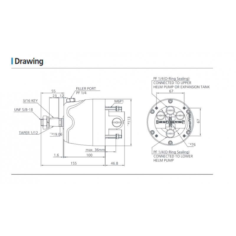 Maxtek Marine 18cc Hydraulic Steering Helm Front Mount, Rugged Autopilot Ready For Commercial And Recreational Boats by Absolute Marine