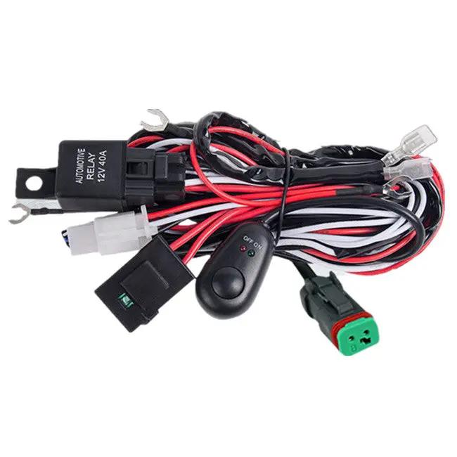 LED HID Wiring Loom Harness Spot Work Driving light bar 12V 40A by salelink.co.nz