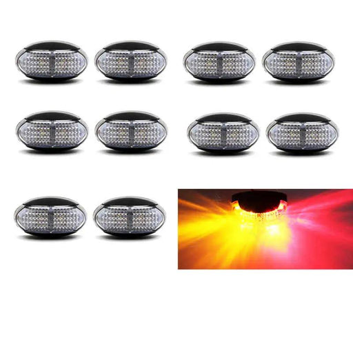 10x 10v-30v Red Amber Clearance Lights Side Marker Led Trailer Truck Lorry Lamp by salelink.co.nz