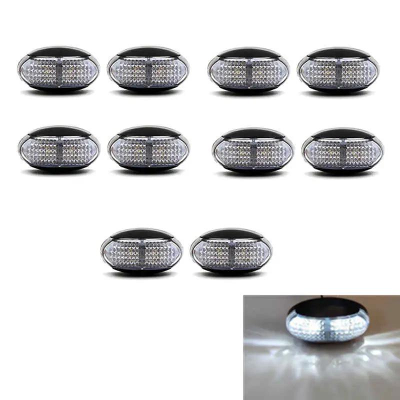 10 x Side Marker Lights White Trailer Truck by salelink.co.nz