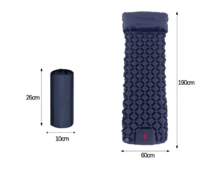 Outdoor Camping Press Inflatable Sleeping Pad - Lightweight Mat with Built-In Pillow by Mead's Supply & Equipment Outfitters limited