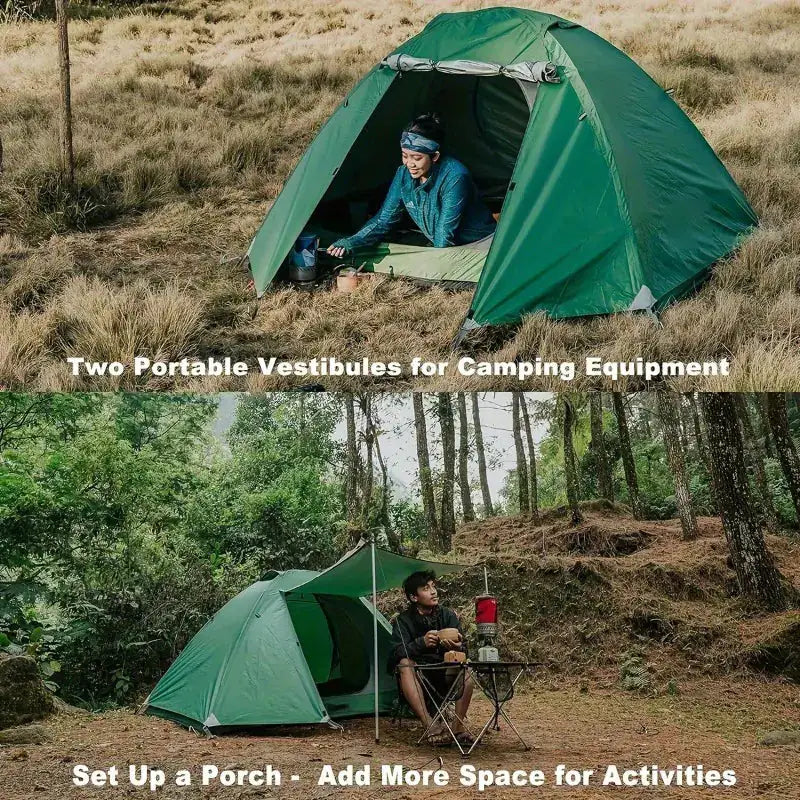 Ultralight 2-Person Waterproof Camping Tent - Double Layer Backpacking Tent with Vestibules by Mead's Supply & Equipment Outfitters limited