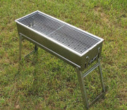 Folding Barbecue BBQ Charcoal Grill 62cm x 23cm High 46cm by dealonline.co.nz