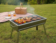 Folding Barbecue BBQ Charcoal Grill 62cm x 23cm High 46cm by dealonline.co.nz
