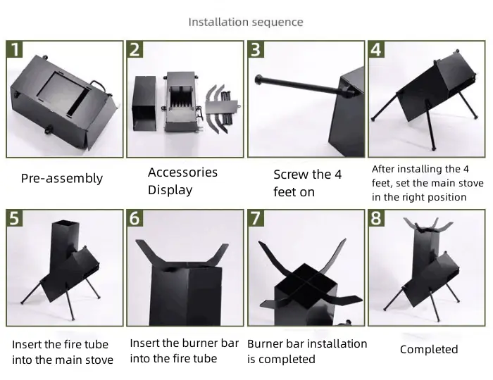 Rocket Stove 34x25x49cm by salelink.co.nz