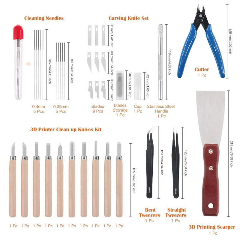 34PCS 3D Printer Accessories Tool Kit by salelink.co.nz
