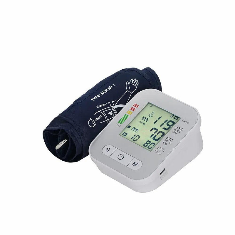 Blood Pressure Monitor Upper Arm Automatic BP Machine Monitor Cuff Circumference 22-48cm by salelink.co.nz