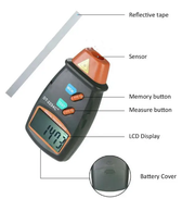 LCD Laser Photo Tachometer RPM Tester Speed Meter by salelink.co.nz