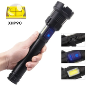 LED Torch Rechargeable High Lumens Flashlight with two 26650 Batteries by dealonline.co.nz