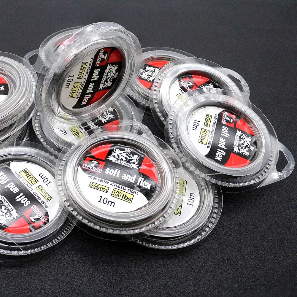 Stainless Steel Plastic Nylon Anti-Bite Wire Line Sea Fishing Boat Fishing Luya Anti-Wear Fishing Line Copper Tube Tight Clamp - Action Outdoors Kiwi