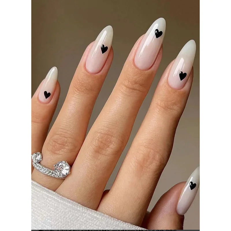 24P Removable Ballerina Press On Nail Art Long Round Head Fake Nails Full Cover Artificial Wearing Reusable False Nails Finished - Action Outdoors Kiwi