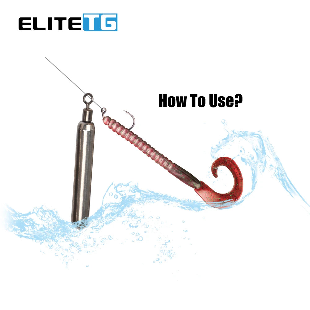 Elite TG 10PCS Tungsten Skinny Drop Shot Sinker,1.8g-28g Jika/Free Rig Weights Deep Water Bass Crappie Salmon Lure Connector - Action Outdoors Kiwi