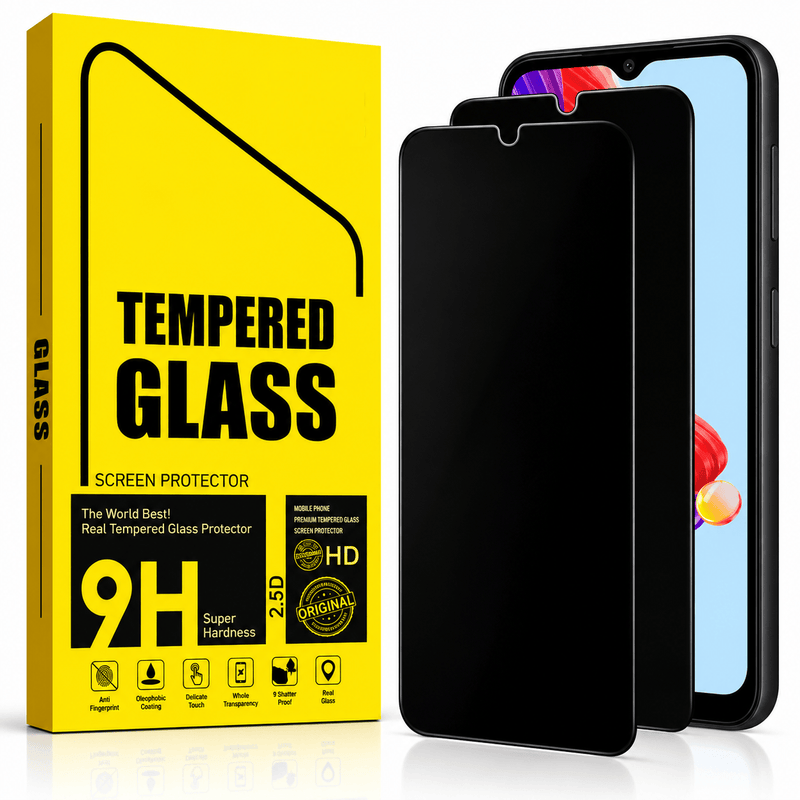 techplus Samsung Galaxy A14 Privacy Tempered Glass Screen Protector (2 Pack) – 9H HD Anti-Spy, 2.5D Rounded Edge, Impact & Scratch Resistant Samsung Galaxy A14 Privacy Tempered Glass Screen Protector (2 Pack) – 9H HD Anti-Spy, 2.5D Rounded Edge, Impact & Scratch Resistant