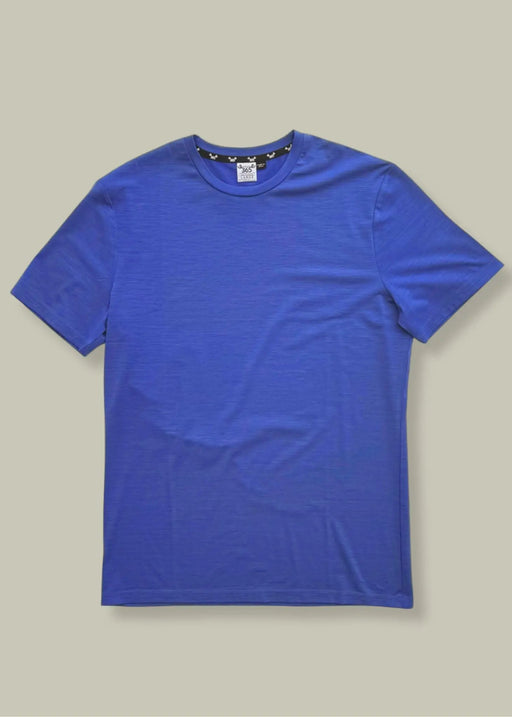 Men’s Crew Short Sleeve T-shirt – Merino Blend 180gsm, Sapphire Blue by Merino 365 NZ