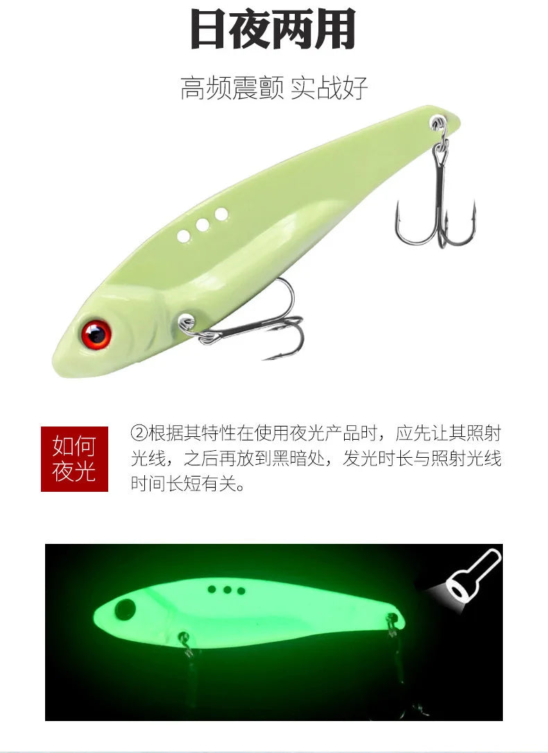 1Pcs 7g 10g 12g 14g Metal VIB Fishing Lure Vibration 3D Eyes Crank Lures Winter Sinking Hard Bait Swimbait Fishing Tackles - Action Outdoors Kiwi