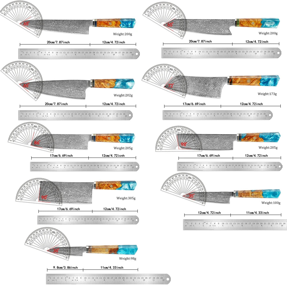 XITUO Damascus Knife Set Kitchen Knife Damascus Steel VG10 Chef Knife Santoku Knives Japanese Knife Home kitchen tools best gift - Action Outdoors Kiwi