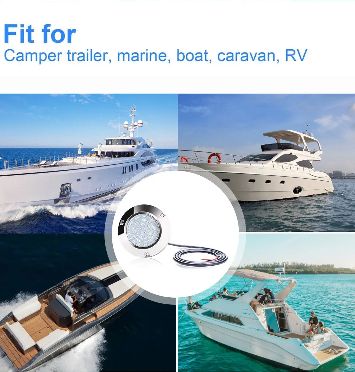 2pcs 120W LED Marine Yacht Lamp DC12V 24V 316L Stainless Steel IP68 Anti-corrosion Boat Underwater Light Saltwater Яхты Катера - Action Outdoors Kiwi