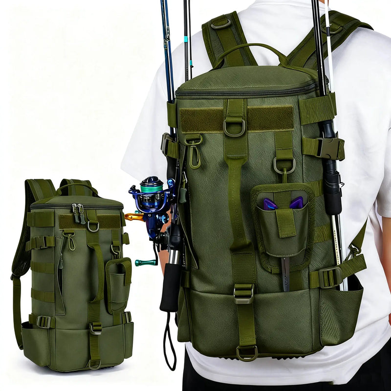 Desers Multifunctional Fishing Backpack With Rod Holders Waterproof Tackle Bag Multifunctional Fishing Backpack With Rod Holders