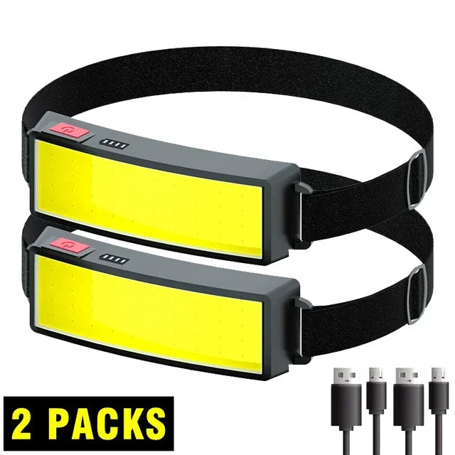 1 Pc Strong Light High Brightness Cob Headlight Usb Charging Head Mounted Night Fishing Light Outdoor Cycling Floodlight - Action Outdoors Kiwi