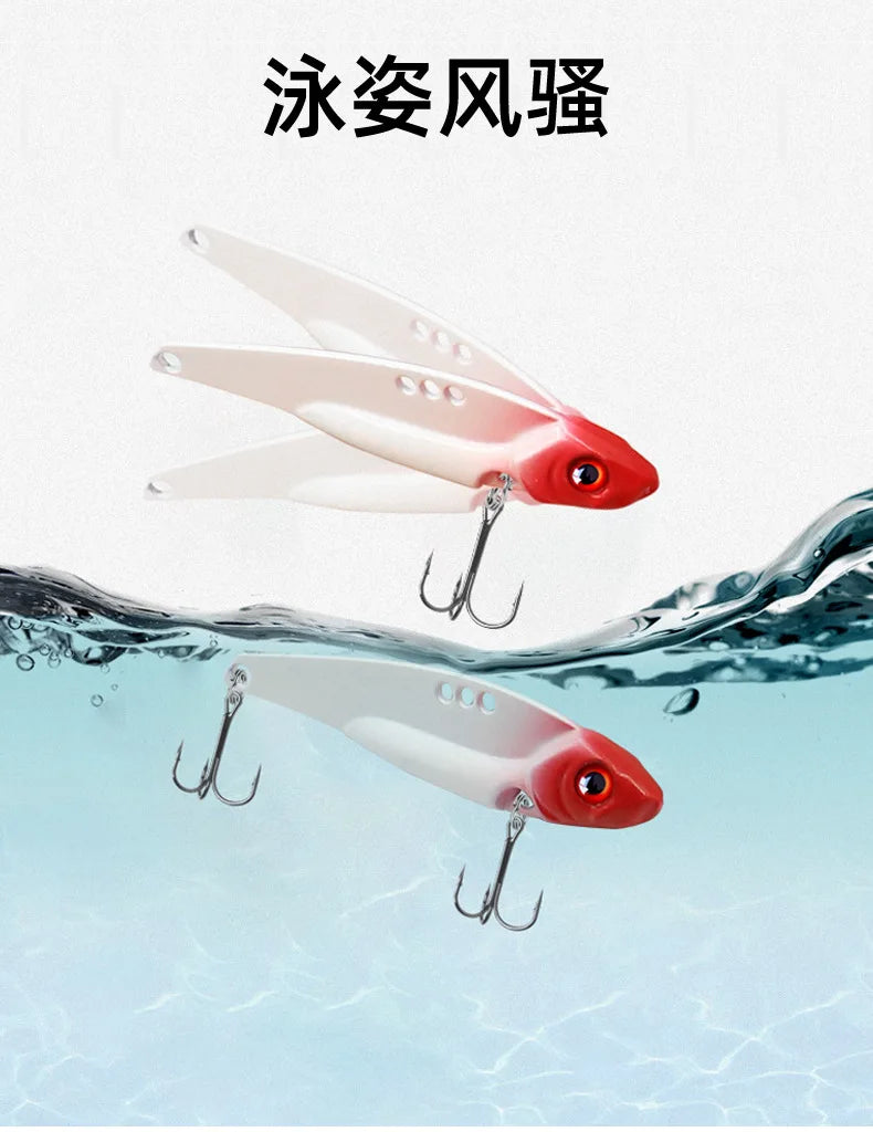 1Pcs 7g 10g 12g 14g Metal VIB Fishing Lure Vibration 3D Eyes Crank Lures Winter Sinking Hard Bait Swimbait Fishing Tackles - Action Outdoors Kiwi