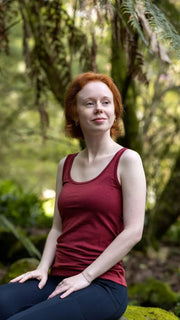 Women's Scoop Neck Tank Top - Merino Blend 180gsm, Brick by Merino 365 NZ