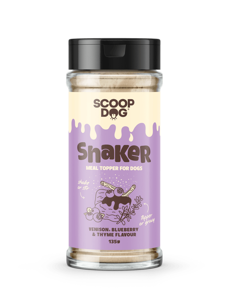 Animal Addiction Limited Dog Supplement Scoop Dog Shaker Venison Blueberry & Thyme 135g Scoop Dog Shaker Venison Blueberry & Thyme 135g