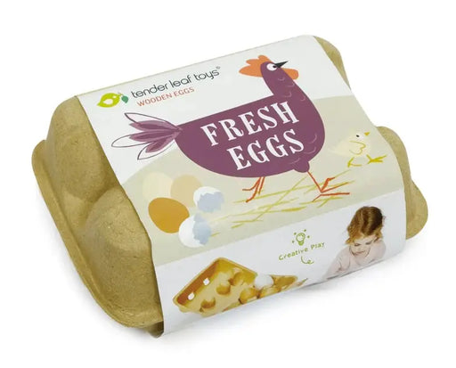 Wooden Eggs in Carton - Tender Leaf Toys | Play Food by Curious Moonbeam