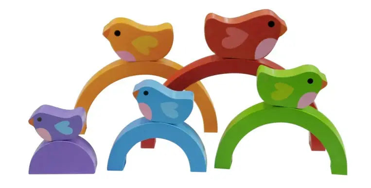 Bird And Rainbow Wooden Puzzle - Kiddie Connect by Curious Moonbeam