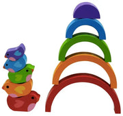Bird And Rainbow Wooden Puzzle - Kiddie Connect by Curious Moonbeam