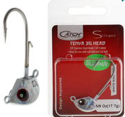 Catch Jig Catch Stingaz Tenya Jig Head with Assist Hook 3/8oz White Warrior Catch Stingaz Tenya Jig Head 3 Eighths Oz With Assist