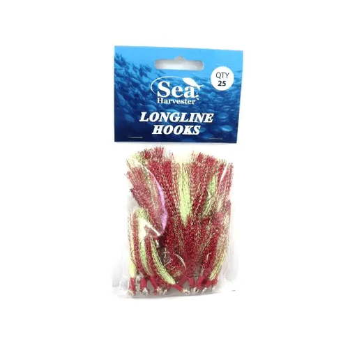 Longline Flies 25 Chart/Red 18R by Sea- Harvester