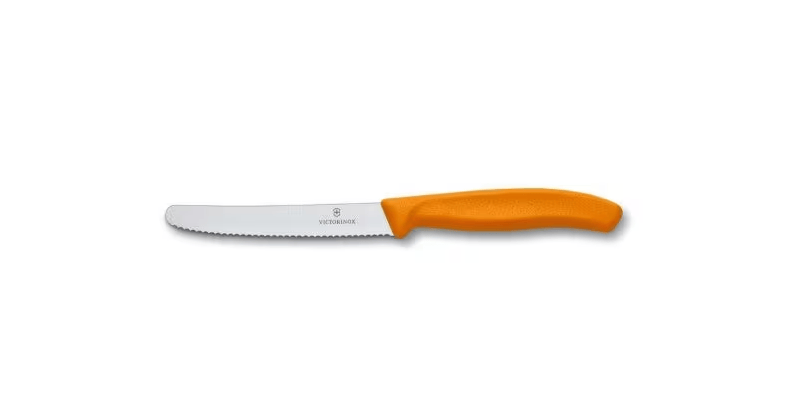Victorinox Victorinox Knives Victorinox Tomato & Sausage Knife 6.7836 - 11cm Orange Handle Victorinox Tomato And Sausage Knife 11cm Precision