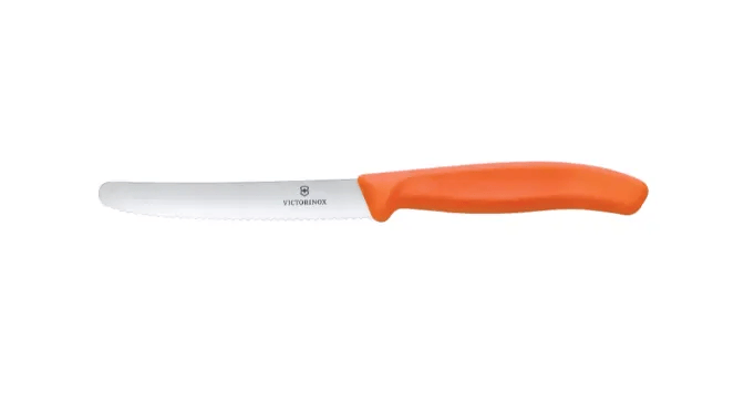 Victorinox Victorinox Knives Victorinox Tomato & Sausage Knife 11 cm Orange Handle New Victorinox Tomato And Sausage Knife 11cm Orange Handle