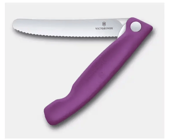 Victorinox Victorinox Knives Victorinox Folding Picnic Knife With Wavy Blade Purple Handle Victorinox Folding Picnic Knife with Wavy Blade Purple