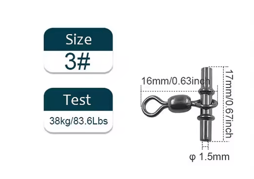 Action Fishing Nets Bran Swivels Three Way Crane Fishing Swivels Sleeve Kit 16mm 38kg 10 Pack Three Way Crane Swivels Sleeve Kit 16mm 38kg 10 Pack
