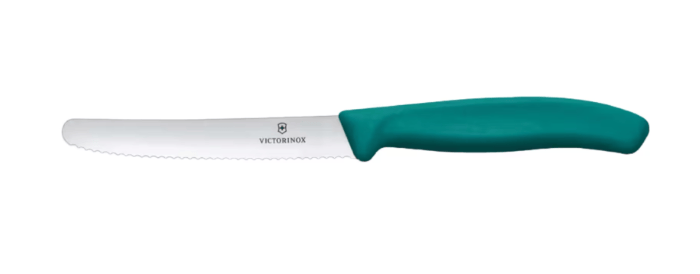 Victorinox Victorinox Knives Victorinox Tomato & Sausage Knife 11cm with Green Handle Victorinox Tomato and Sausage Knife 11cm Green Handle
