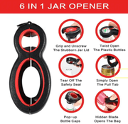 g8buynz Jar Opener for Weak Hands Bottle Opener 6-In-1 Multi Function Better Opener Can Jar Opener for Weak Hands Bottle Opener 6-In-1 Multi Function Better Opener Can