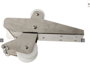 Hinged bow roller, 316 SS, 328mm long - Durable stainless steel design with wheels for easy handling.