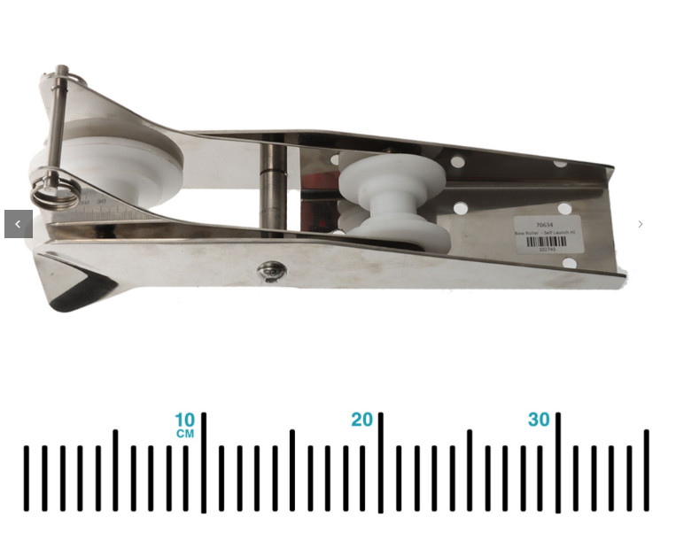 Hinged bow roller, 316 SS, 328mm long