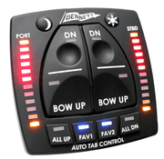 Bennett Auto Trim Pro 12 inch x 9 inch Complete trim tab control keypad with buttons for manual and automatic adjustments.