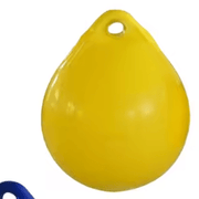 5-1/2 " Round Buoy PVC Comes in 7 Colours - Yellow PVC Crayfish Buoy with hole for attachment.