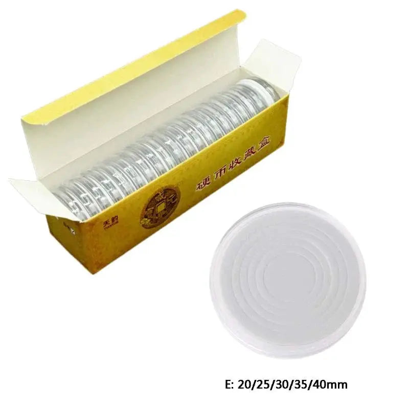 20Pcs Clear Round 40mm Direct Fit Airtight Coin Capsules Fits 5 Different Sized Coins by NZ Diver