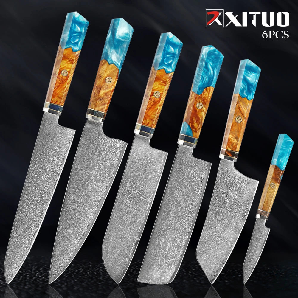 XITUO Damascus Knife Set Kitchen Knife Damascus Steel VG10 Chef Knife Santoku Knives Japanese Knife Home kitchen tools best gift - Action Outdoors Kiwi