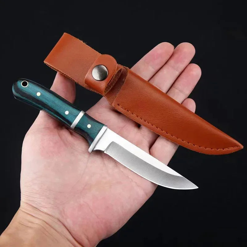 Barbecue Knife Can Open Bottle Cleaver Meat Fruit Vegetables Utility Boning Knife Kitchen Chef  Knives Wooden Handle With Sheath - Action Outdoors Kiwi
