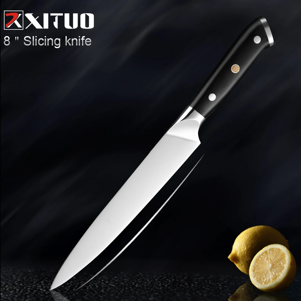 XITUO German Stainless Steel Kitchen Knife 1-7PCS Chef Knife Sharp Santoku Knife Cleaver Paring Knives Boning knife Cooking Tool - Action Outdoors Kiwi